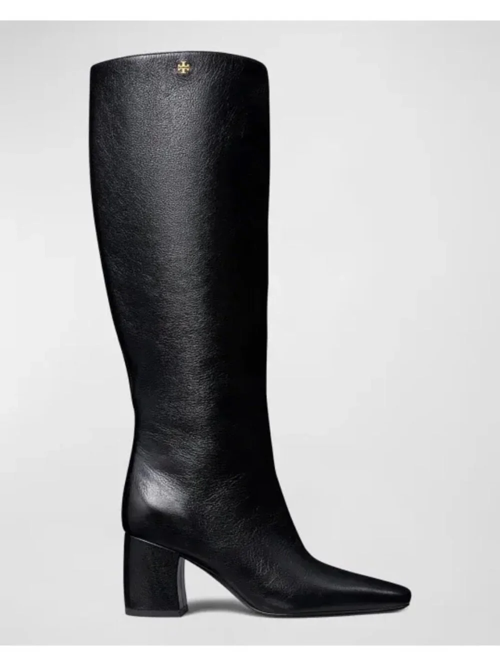 New Tory Burch Banana Leather Knee High Boot Black Leather Sz 5